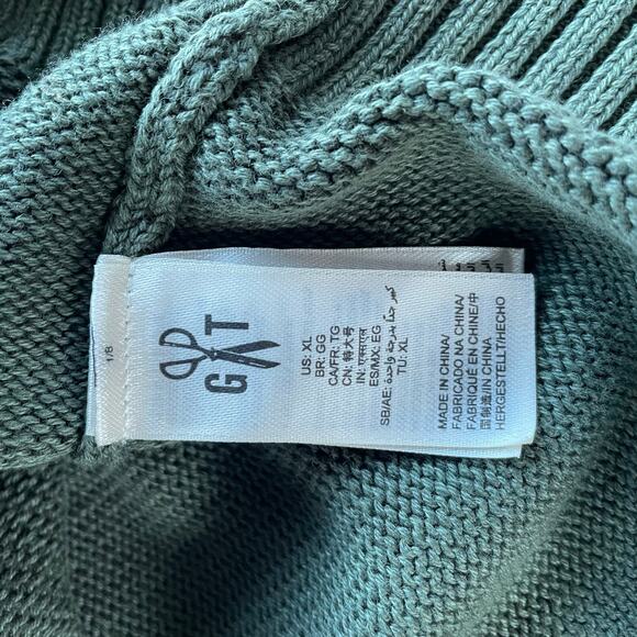 🔥Goodthreads Green Cotton Knitted Sweater Cardigan Kurt Cobain Grunge Grandpa - Picture 10 of 15